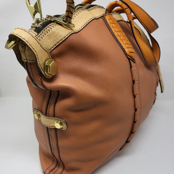 orYANY Brown Pebbled Leather Large Satchel Bag - Picture 7 of 7